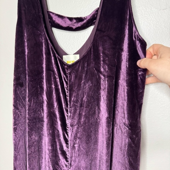 Anthropologie Maeve Purple Velvet Cropped Jumpsuit - Picture 9 of 13